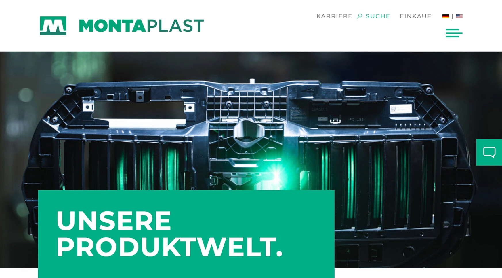 Montaplast-Produkt mit grüner Beleuchtung.